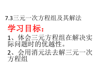 《7.3 三元一次方程组及其解法》PPT课件2-七年级下册数学华师大版