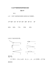 冀教版数学四年级上册《认识平角、周角和各种角的关系》课后习题4