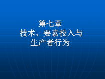 技术要素投入与生产者行为技术要素投入与生产课件