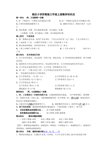 2015年苏教版三年级数学上册知识点