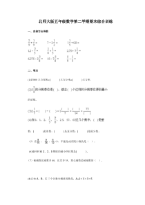 北师大版五年级数学第二学期期末综合训练