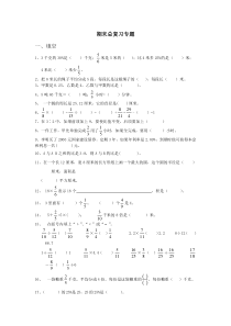 2015新人教版数学六年级上册期末总复习专题填空题