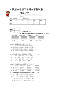 2016-2017年人教版六年级下学期水平测试卷