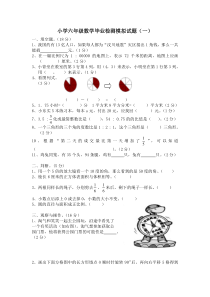 北师大版六年级下学期数学期末总复习练习题