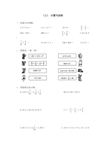 北师大版数学六下 总复习 数的运算 计算与应用 试卷及答案