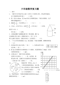 西师版六年级数学下册期末复习题