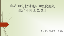 年产10亿粒辅酶Q10硬胶囊剂生产车间工艺设计(最终版).课件