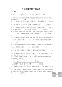 2017年青岛版六年级下册数学期中测试卷
