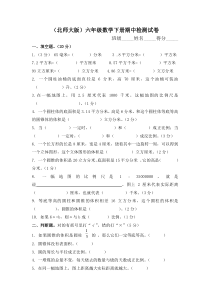 北师大版小学六年级数学下册期中试卷 (3)