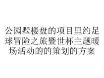 公园墅楼盘的项目里约足球冒险之旅暨世杯主题暖场活动的的策划的方案课件