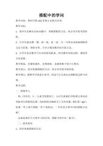 北京版数学三年级上册《合理搭配》教学设计4