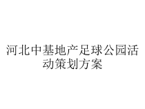 河北中基地产足球公园活动策划方案