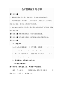 北京版数学三年级上册《合理搭配》合理搭配