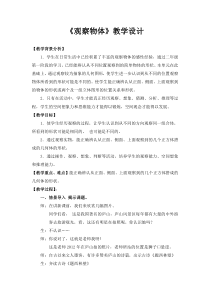 北京版数学四年级下册《观察物体》教学设计2