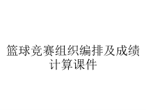 篮球竞赛组织编排及成绩计算课件