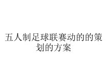 五人制足球联赛动的的策划的方案