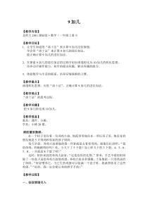 西南师大版数学一年级上册《9加几》教案4
