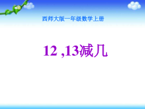 西南师大版数学一年级上册《12，13减几》PPT课件2