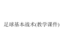 足球基本战术(教学课件)