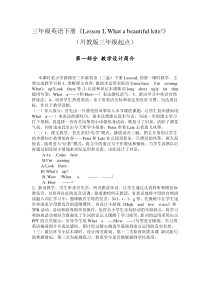 川教版英语三年级下册《Lesson L What a Beautiful kite!》精品教案3