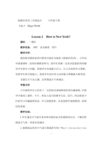 川教版英语六年级下册《Lesson 2 How Is New York？》教学设计2