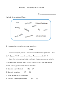 川教版新路径英语五下《Unit 2 Lesson 3 Seasons and Culture》练习