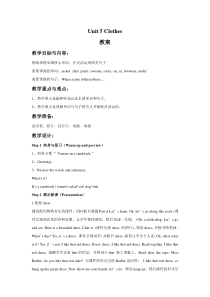 广东开心英语三年级下册《Unit 5 Clothes》教案2