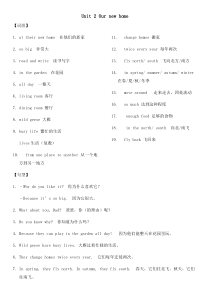 牛津上海版（三起）英语五下第二单元知识点复习