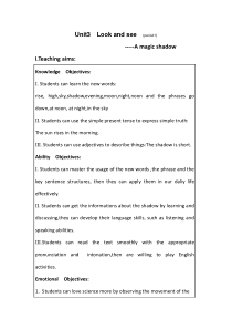 沪教版英语四年级下册《Unit 3 Look and Say》教学教案1