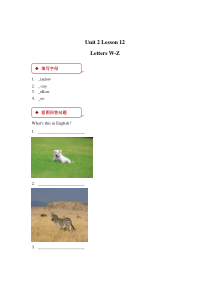 冀教版（一起）英语二年级下册《Unit 2 Lesson 12 Letters W_Z》一课一练（含答案）
