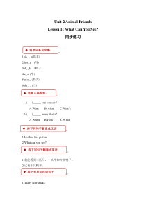 冀教版 (一起)英语三年级下册《Unit 2 Lesson 11 What Can You See》教案+音频素材