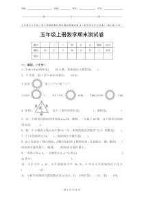 小学数学5年级上册人教版新教材期末测验试题试卷-3附答案及评分标准
