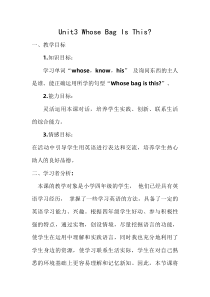 教科版（EEC）英语四年级上册《Unit 3 Whose Bag Is This Period 1》教学设计3