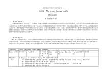 教科版英语六年级上册《Unit 6 The secret to good health》精品教学设计2