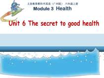 教科版英语六年级上册《Unit 6 The secret to good health》PPT课件4