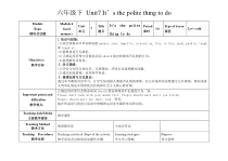 教科版英语六年级下册《Unit 7 It’s the polite thing to do》教案4
