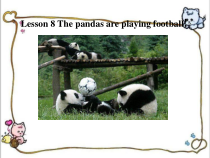 接力版英语五年级上册《Lesson 8 The pandas are playing football!》教学PPT课件3