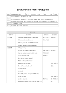 接力版英语六年级下册《Lesson 7 We had a good time!》教案2
