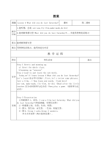 科普版英语六年级下册《Lesson 4 What did you do last Saturday？》集体备课教案4