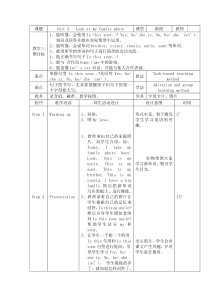 辽师大版英语四年级下册《Unit 2 Look at my family photo》精品教案5