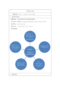 辽师大版英语四年级下册《Unit 4 I have a new friend》优质教案4