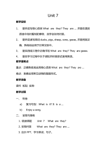 辽师大版英语四年级下册《Unit 7 What are they？》精品教案5