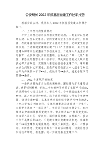 副县长公安局长2022年抓基层党建工作述职报告