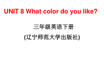 辽师大版英语三下《Unit 8 What color do you like》PPT课件1