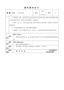 辽师大版英语四上《Unit 5 It’s my skirt》教案6
