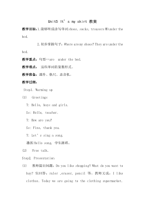 辽师大版英语四上《Unit 5 It’s my skirt》教案8
