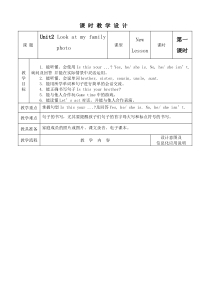 辽师大版英语四下《Unit 2 Look at my family photo》教案11