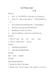 辽师大版英语四下《Unit 7 What are they》教案5