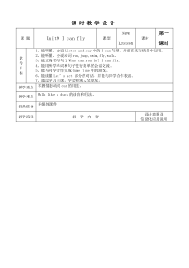 辽师大版英语四下《Unit 9 I can fly》教案4