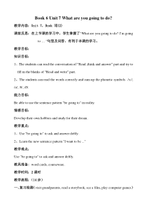 辽师大版英语六上《Unit 7 What are you going to do》教案7